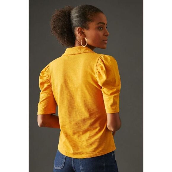 Nation LTD Women's Size S Yellow Ennis Workshirt Top NEW Retro Modern Cotton 70s - Picture 12 of 13